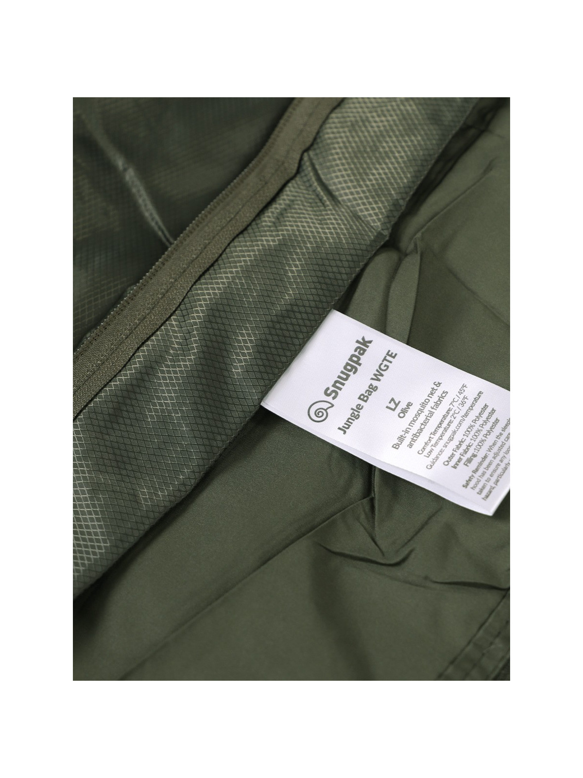 Snugpak Śpiwór Letni Mumia Jungle Bag od 7 do 2°C z moskitierą lekki 900g oliwkowy
