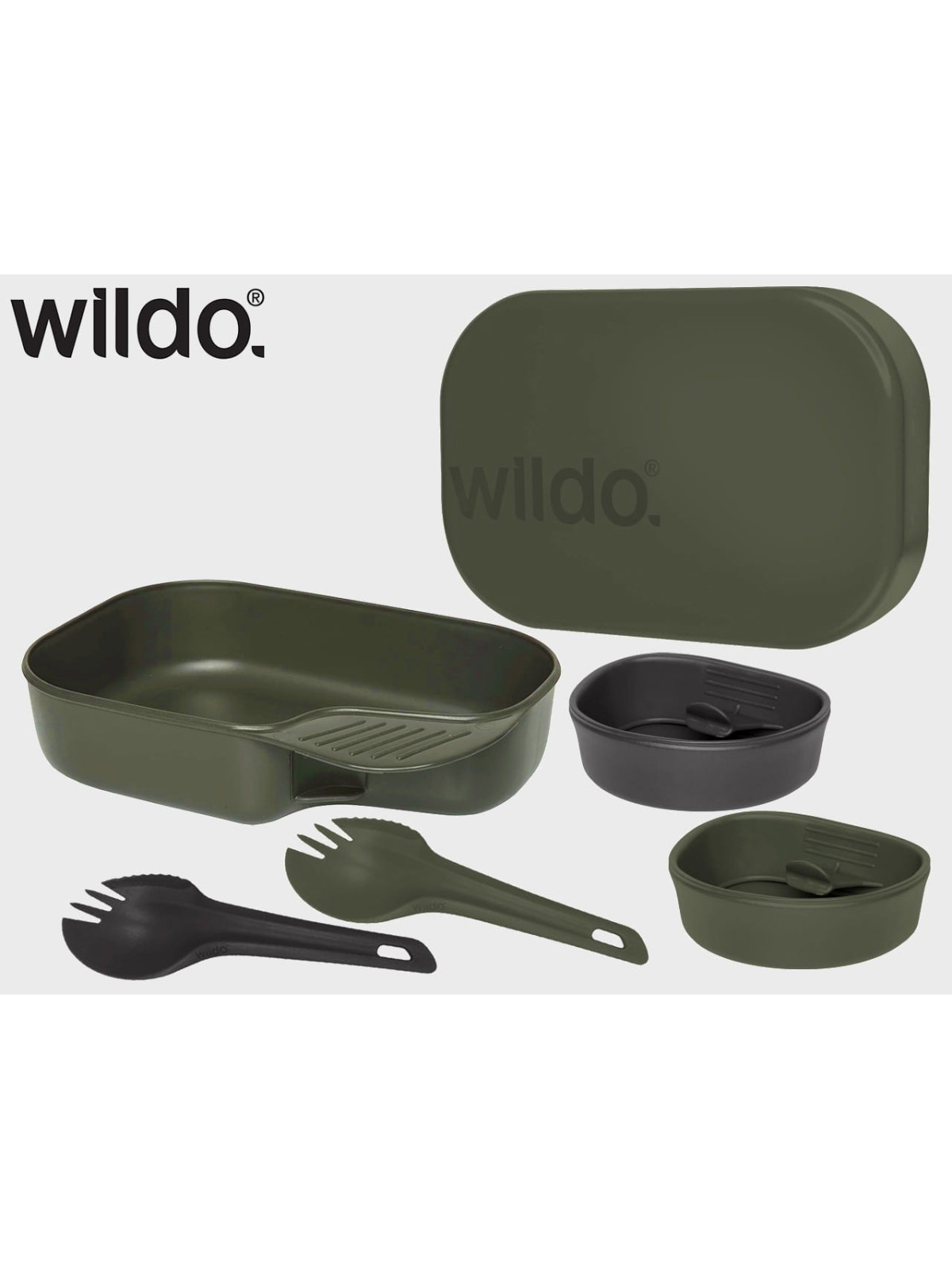 WILDO NACZYNIA TURYSTYCZNE ZESTAW CAMP DUO LIGHT OLIWKOWO-SZARY