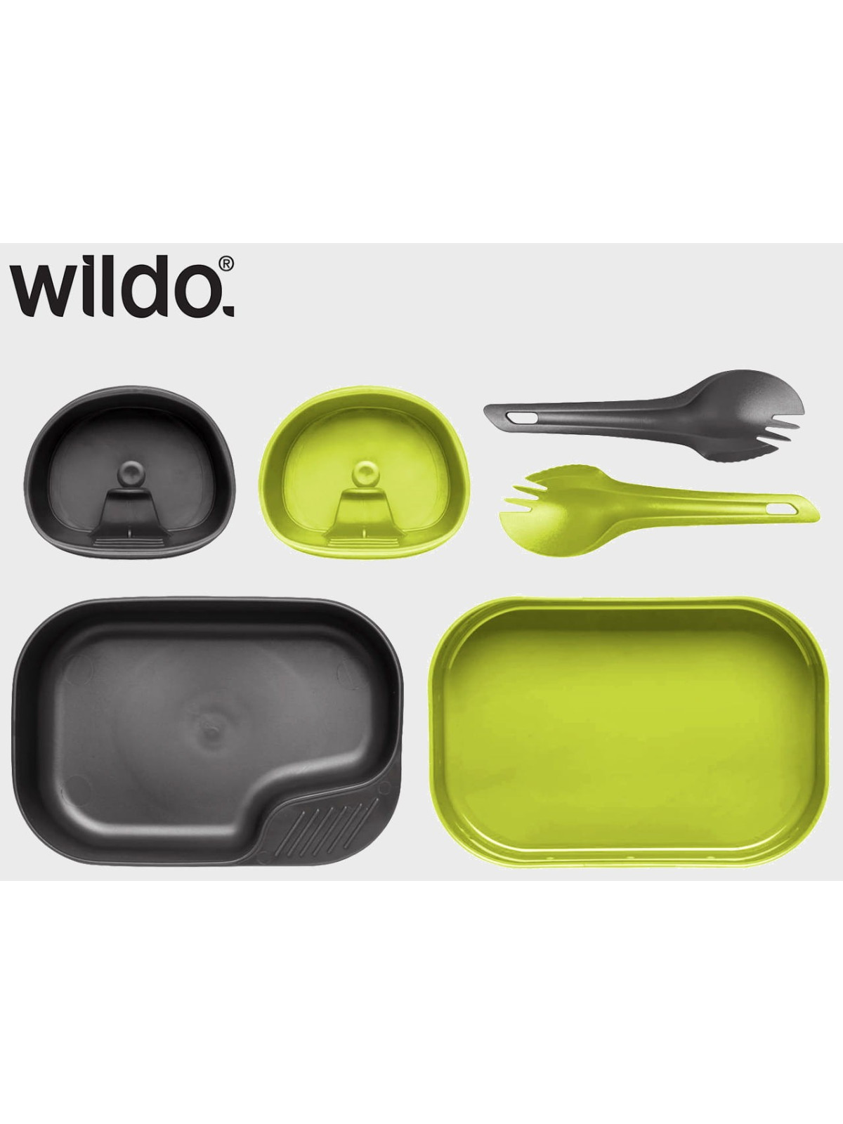 WILDO NACZYNIA TURYSTYCZNE ZESTAW CAMP DUO LIGHT LIMONKOWO-SZARY
