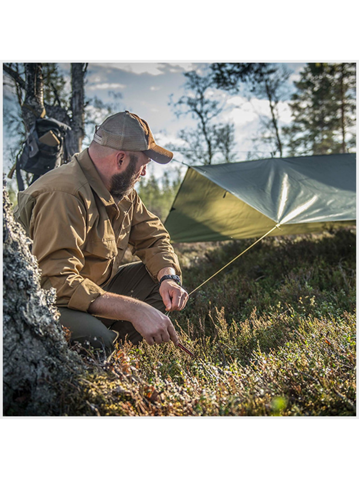 HELIKON-TEX TARP PLACHTA SUPERTARP 300X300CM POLIESER RIP-STOP CZARNY