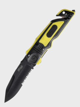 WALTHER NÓŻ SKŁADANY RATOWNICZY EMERGENCY RESCUE CLIP-POINT ŻÓŁTY