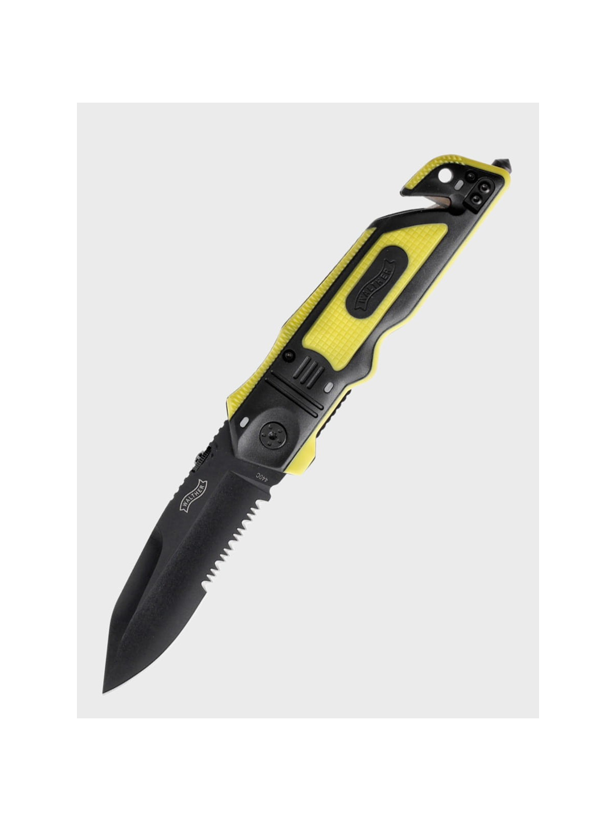 WALTHER NÓŻ SKŁADANY RATOWNICZY EMERGENCY RESCUE CLIP-POINT ŻÓŁTY