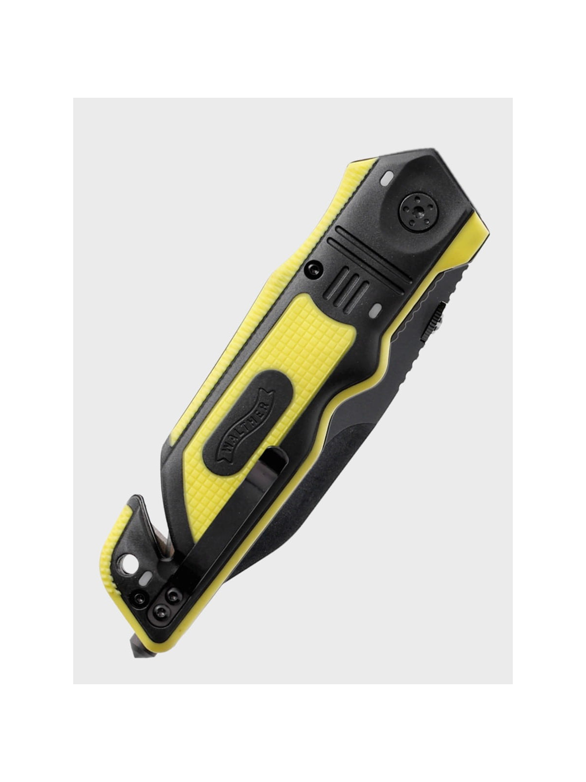 WALTHER NÓŻ SKŁADANY RATOWNICZY EMERGENCY RESCUE CLIP-POINT ŻÓŁTY