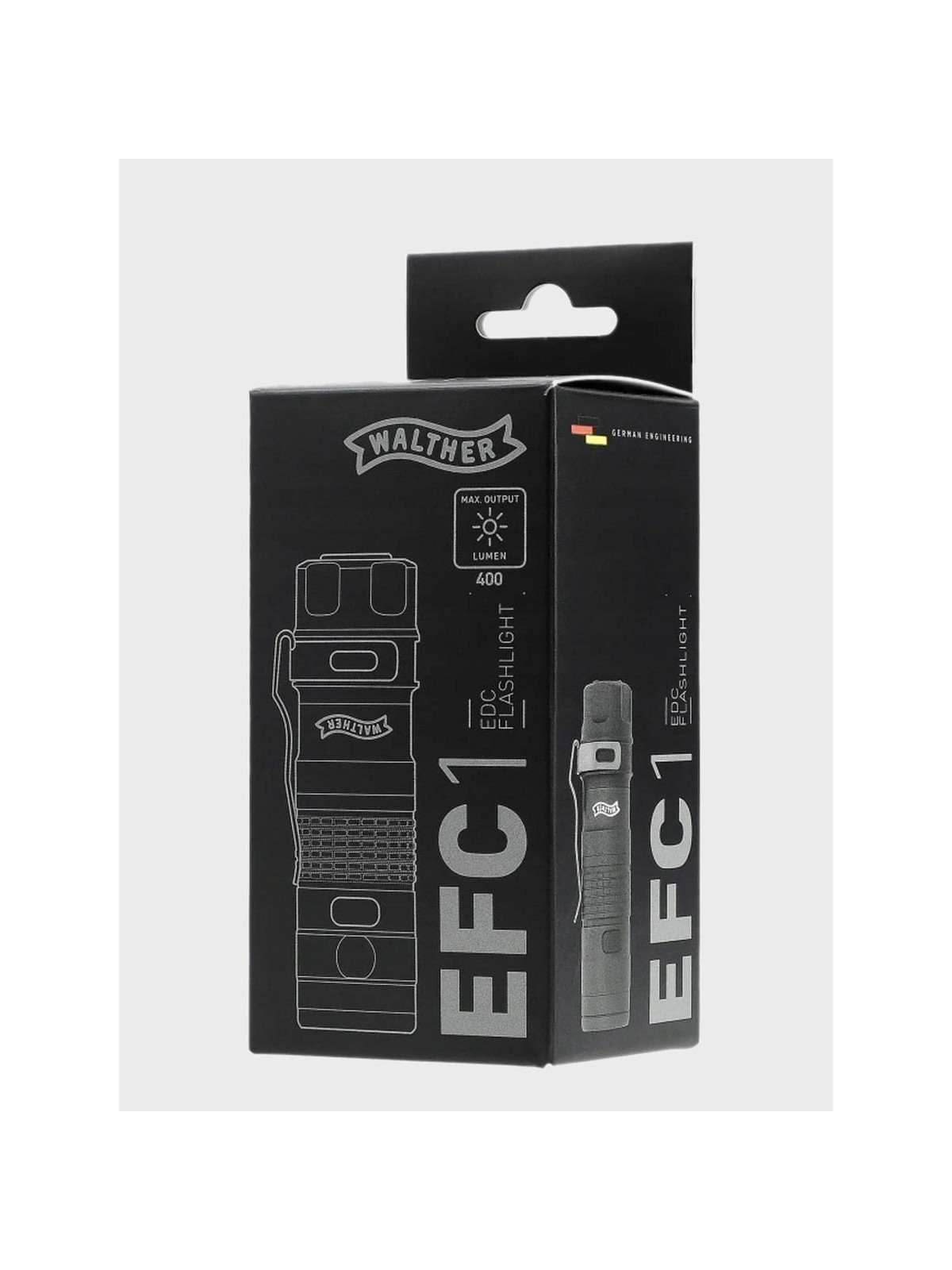 WALTHER LATARKA RĘCZNA EFC1 LED 450lm 110m IPX-8 z KLIPSEM KABURĄ