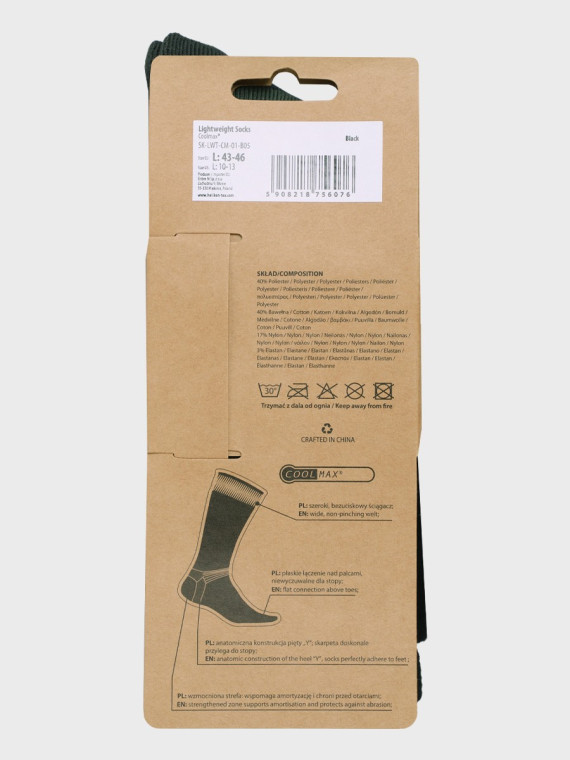 HELIKON-TEX SKARPETY LETNIE LIGHTWEIGHT COOLMAX CZARNE M