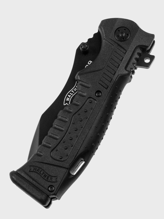 WALTHER NÓŻ SKŁADANY TAKTYCZNY P99 STAL NIERDZEWNA 440C Z KABURĄ DO PASA Czarny