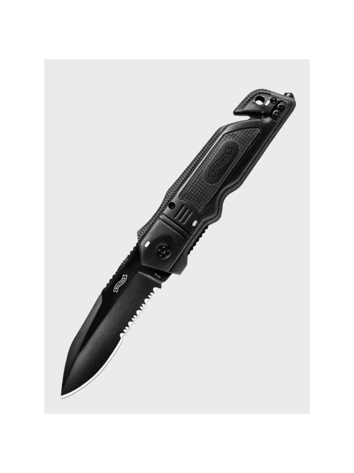 WALTHER NÓŻ SKŁADANY RATOWNICZY EMERGENCY RESCUE CLIP-POINT CZARNY