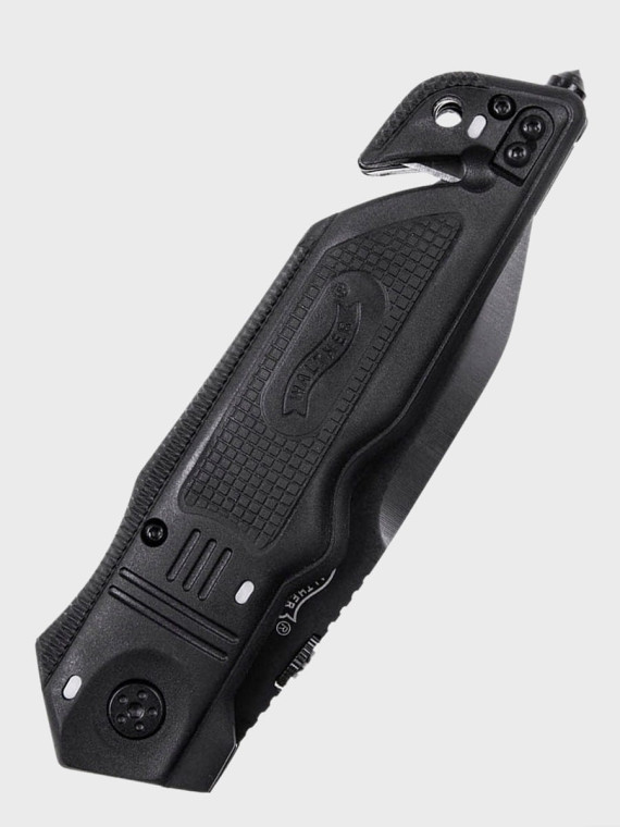 WALTHER NÓŻ SKŁADANY RATOWNICZY EMERGENCY RESCUE CLIP-POINT CZARNY
