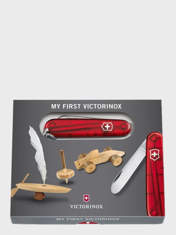 VICTORINOX Scyzoryk 0.2373.T My First 10 narzędzi zestaw smycz czerwony