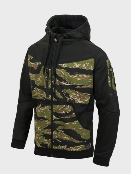 HELIKON-TEX BLUZA ROZPINANA Z KAPTUREM ROUGE HOODIE FULLZIP CZARNY-TIGER STRIPE XL