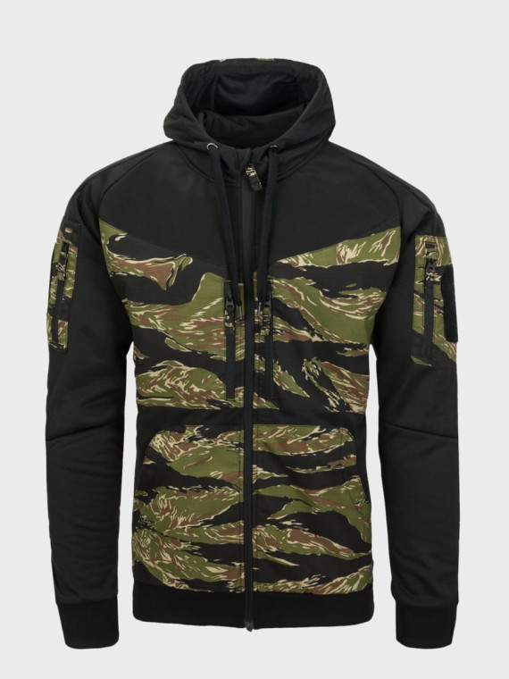 HELIKON-TEX BLUZA ROZPINANA Z KAPTUREM ROUGE HOODIE FULLZIP CZARNY-TIGER STRIPE XL