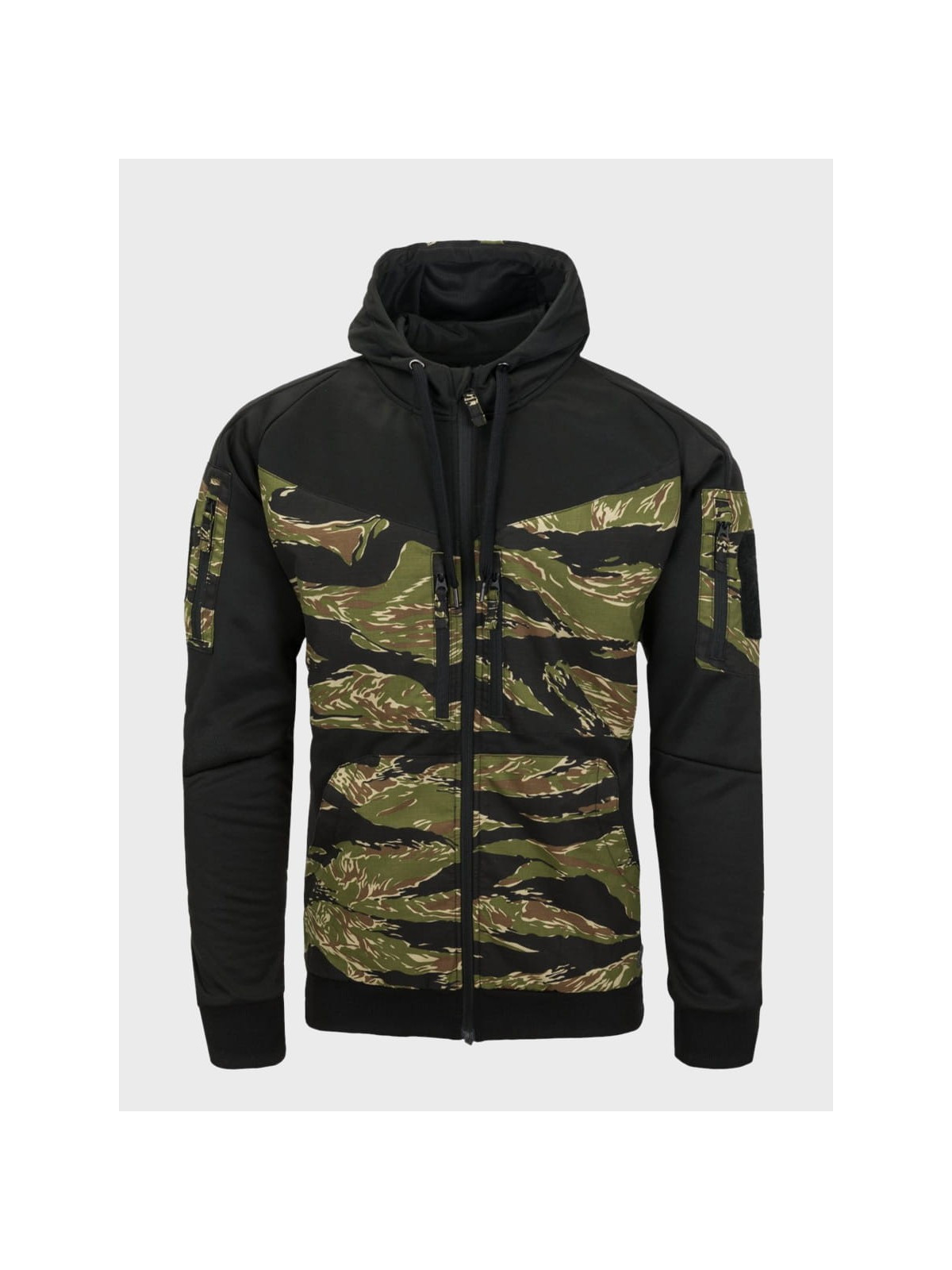 HELIKON-TEX BLUZA ROZPINANA Z KAPTUREM ROUGE HOODIE FULLZIP CZARNY-TIGER STRIPE XL