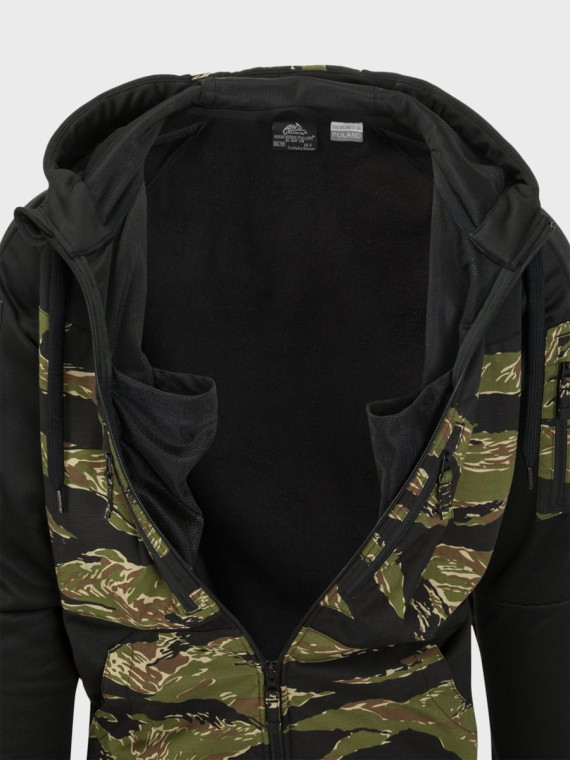 HELIKON-TEX BLUZA ROZPINANA Z KAPTUREM ROUGE HOODIE FULLZIP CZARNY-TIGER STRIPE XL