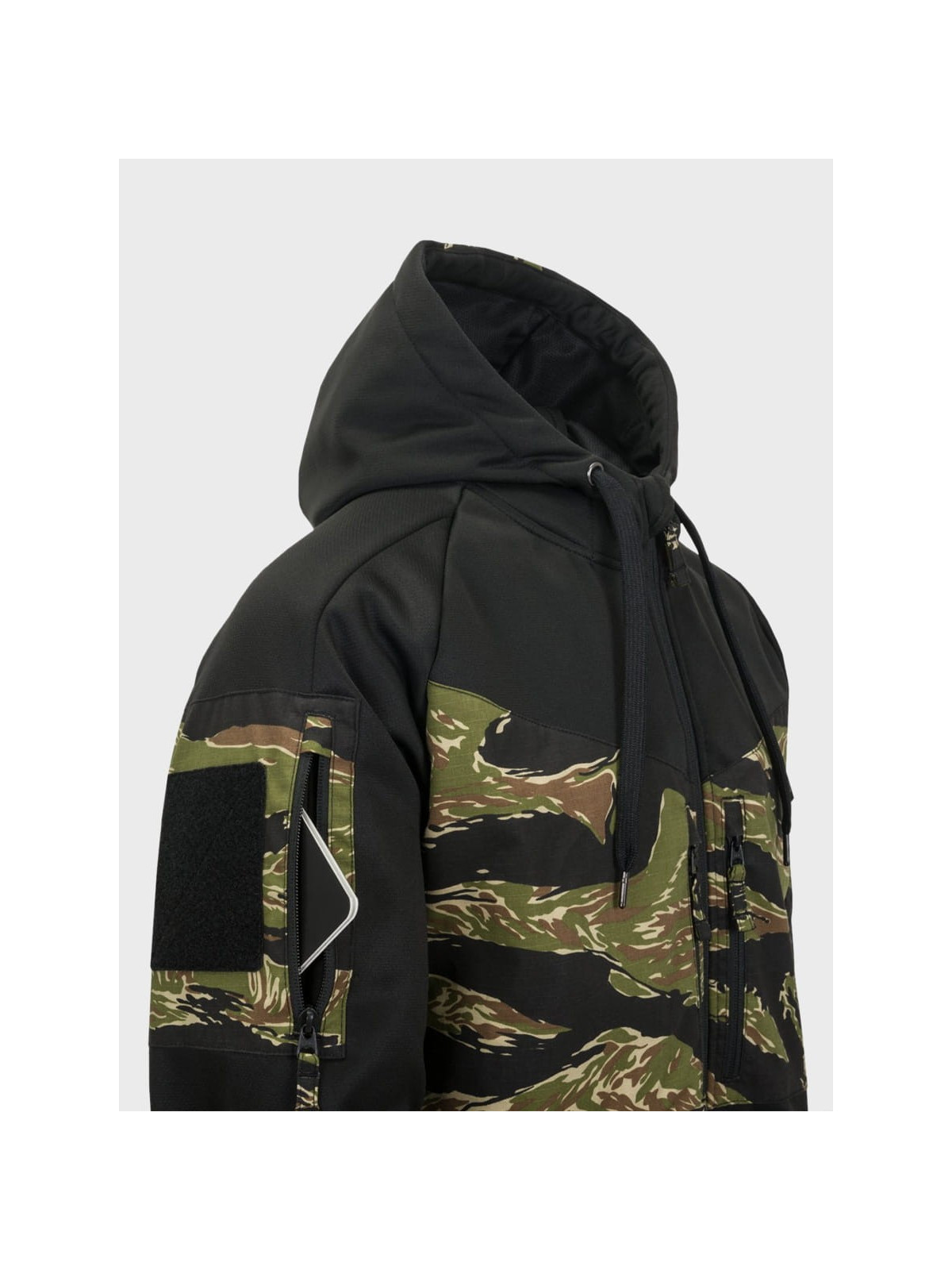 HELIKON-TEX BLUZA ROZPINANA Z KAPTUREM ROUGE HOODIE FULLZIP CZARNY-TIGER STRIPE XL