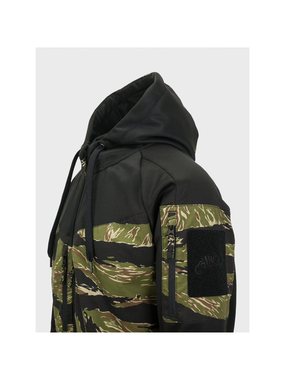 HELIKON-TEX BLUZA ROZPINANA Z KAPTUREM ROUGE HOODIE FULLZIP CZARNY-TIGER STRIPE XL