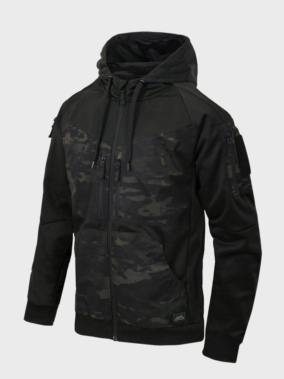 HELIKON-TEX BLUZA ROZPINANA Z KAPTUREM ROUGE HOODIE FULLZIP CZARNY-MULTICAM BLACK XL