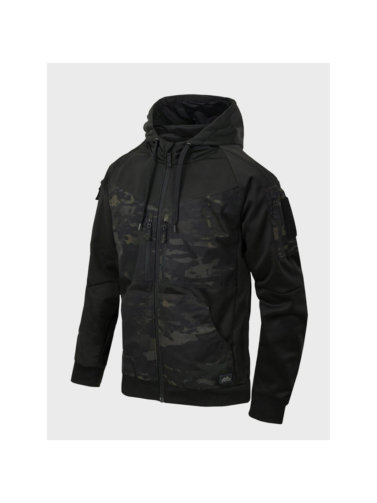 HELIKON-TEX BLUZA ROZPINANA Z KAPTUREM ROUGE HOODIE FULLZIP CZARNY-MULTICAM BLACK XL