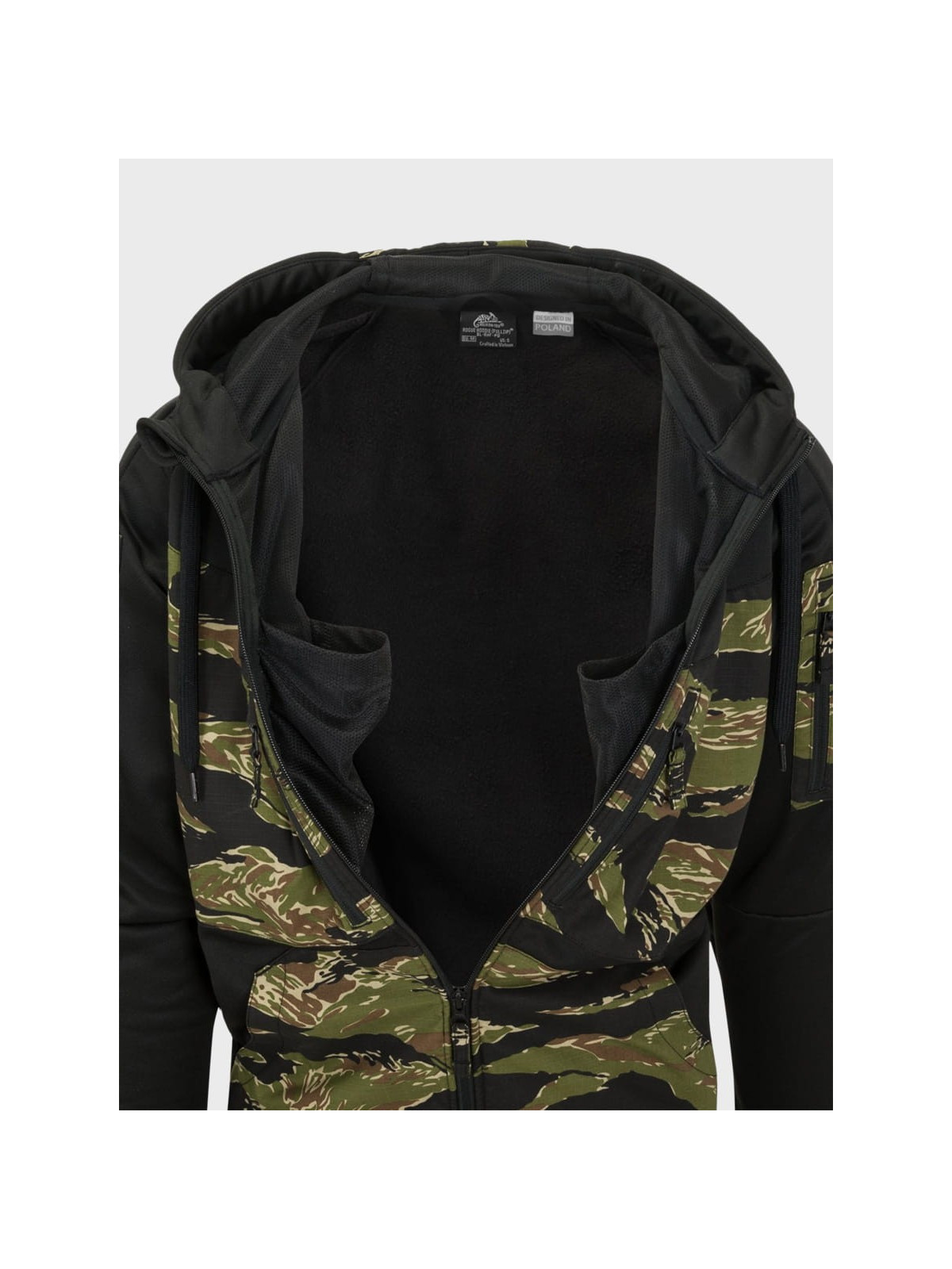 HELIKON-TEX BLUZA ROZPINANA Z KAPTUREM ROUGE HOODIE FULLZIP CZARNY-MULTICAM BLACK XL