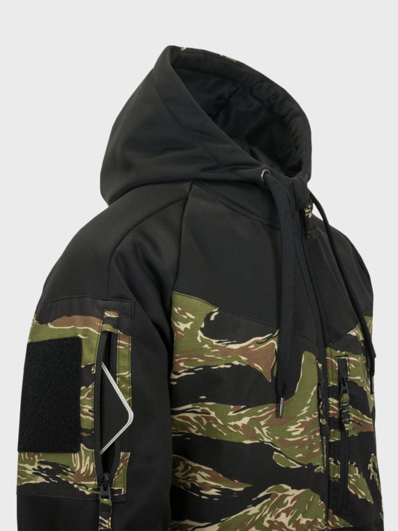 HELIKON-TEX BLUZA ROZPINANA Z KAPTUREM ROUGE HOODIE FULLZIP CZARNY-MULTICAM BLACK XL