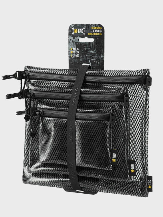 M-TAC Zestaw Organizerów Zip Pocket Elite S+M+L Czarny