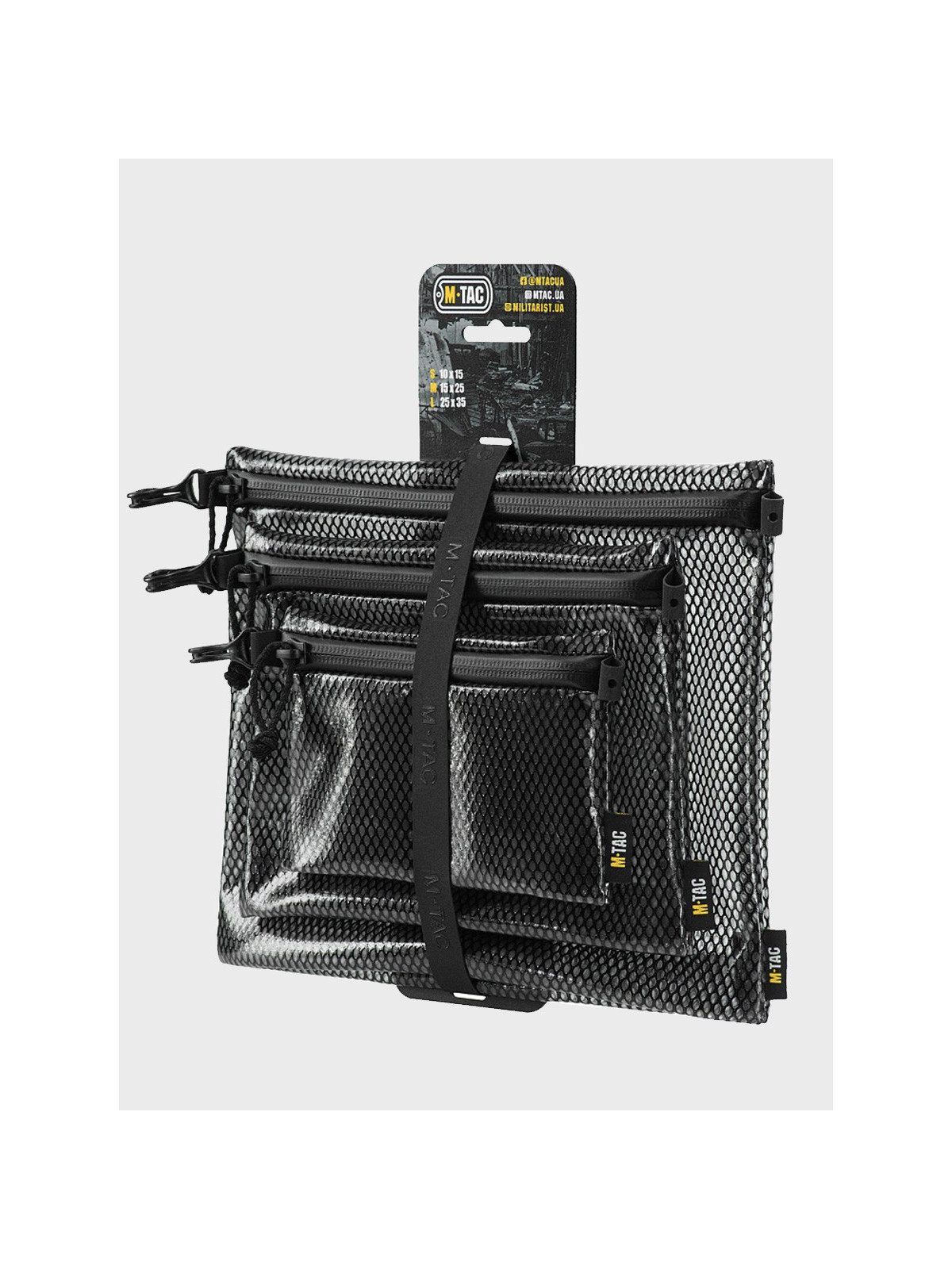 M-TAC Zestaw Organizerów Zip Pocket Elite S+M+L Czarny