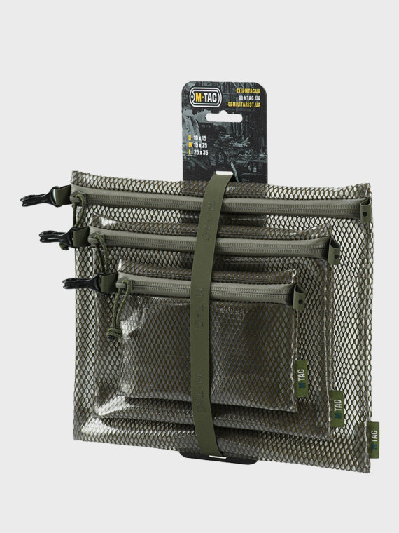 M-TAC Zestaw Organizerów Zip Pocket Elite S+M+L Oliwkowy