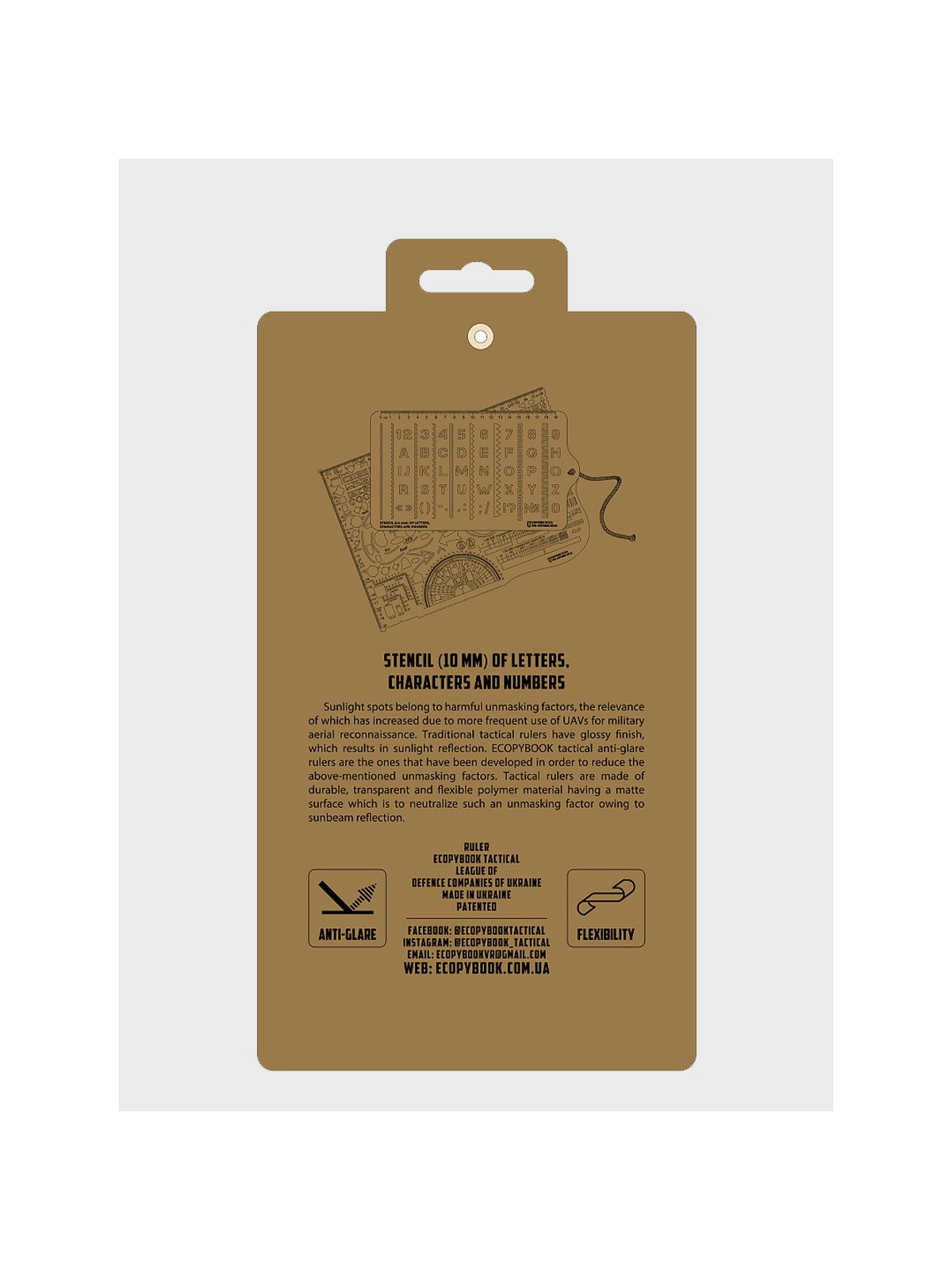 M-TAC Linijka Stencil Symbole NATO Ecopybook