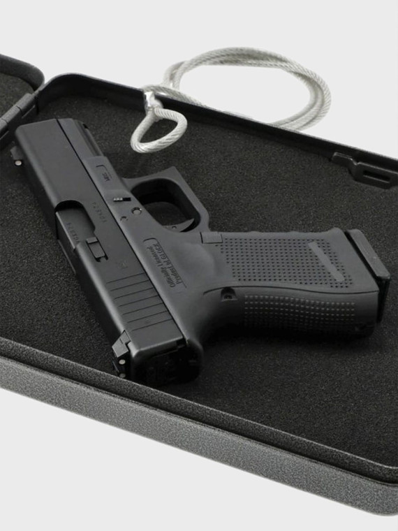 UMAREX Kasetka na broń pistolet pieniądze stalowa sejf zamek z szyfrem liną