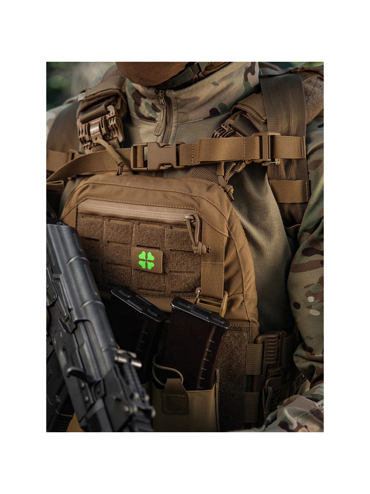 M-TAC Naszywka koniczyna czterolistna MOLLE cordura laser cut fluorescencyjna coyote