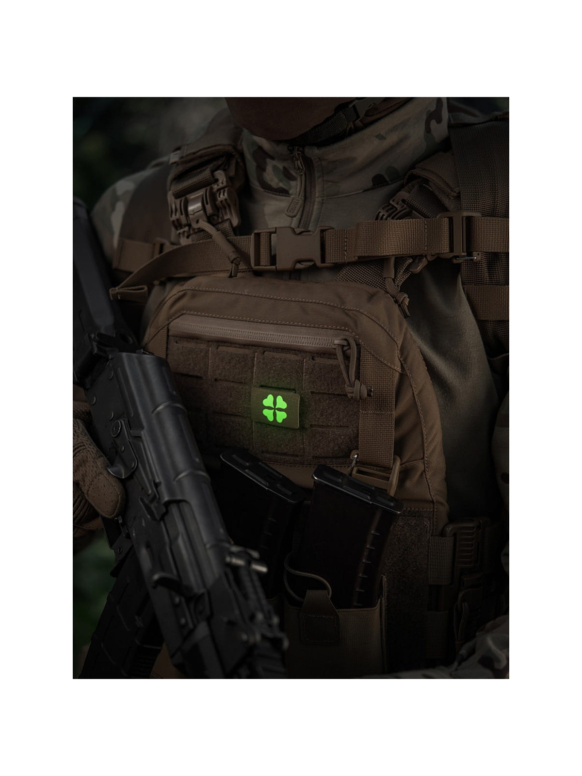 M-TAC Naszywka koniczyna czterolistna MOLLE cordura laser cut fluorescencyjna coyote