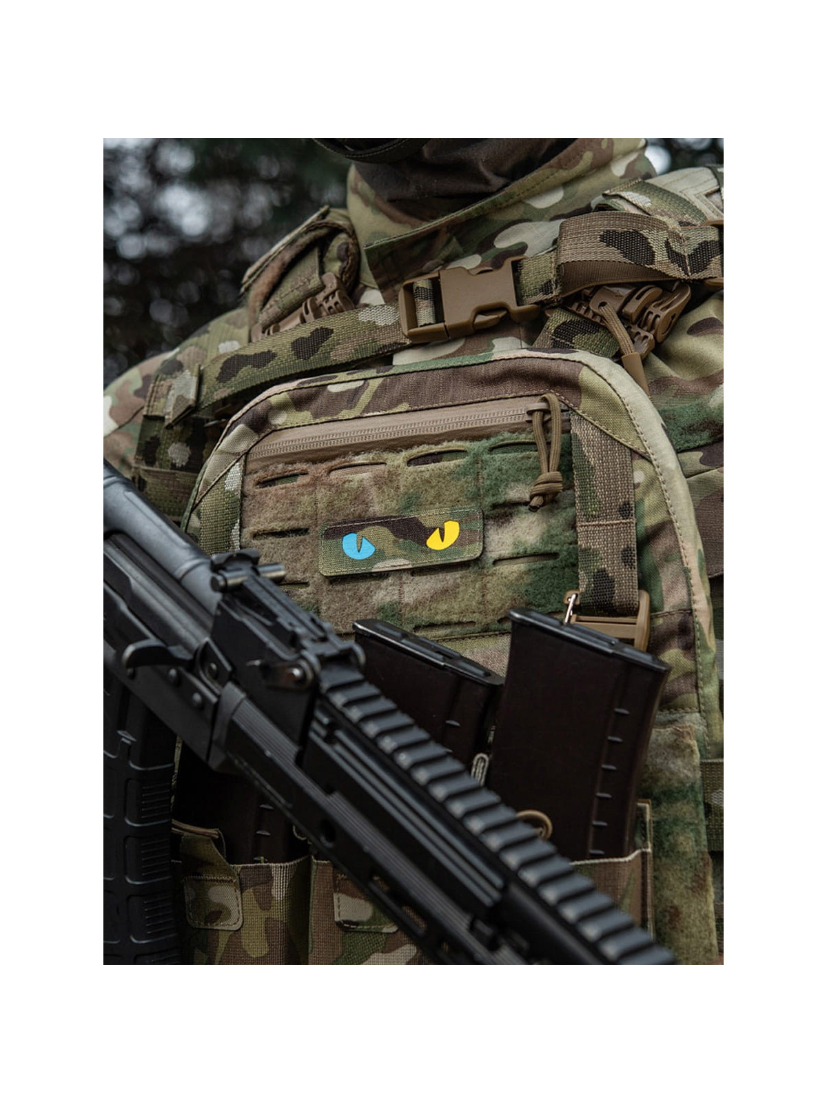 M-TAC Naszywka Kocie Oczy CAT EYES LASER Cut multicam-żółto-zielona fluorescencyjna
