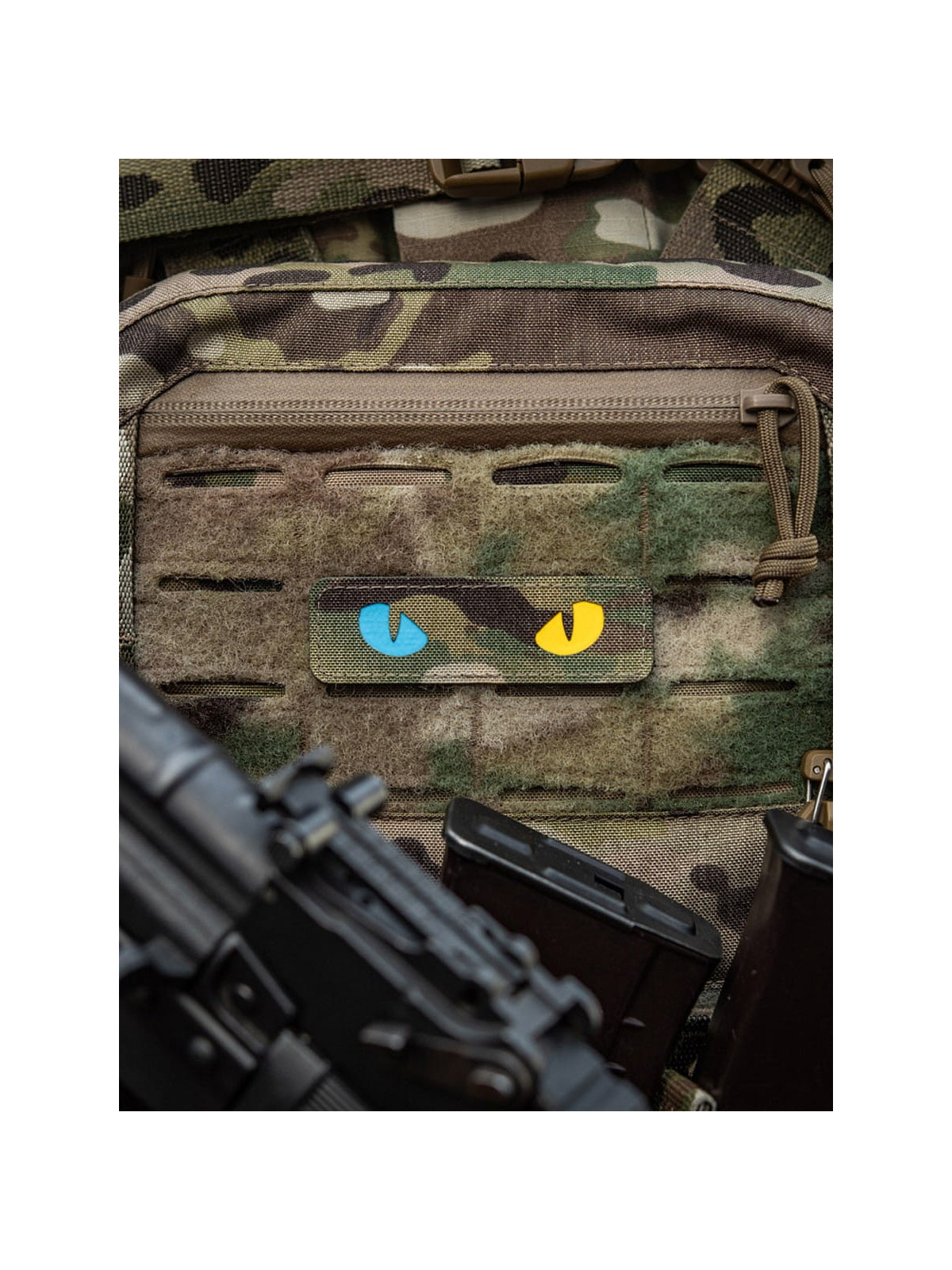 M-TAC Naszywka Kocie Oczy CAT EYES LASER Cut multicam-żółto-zielona fluorescencyjna
