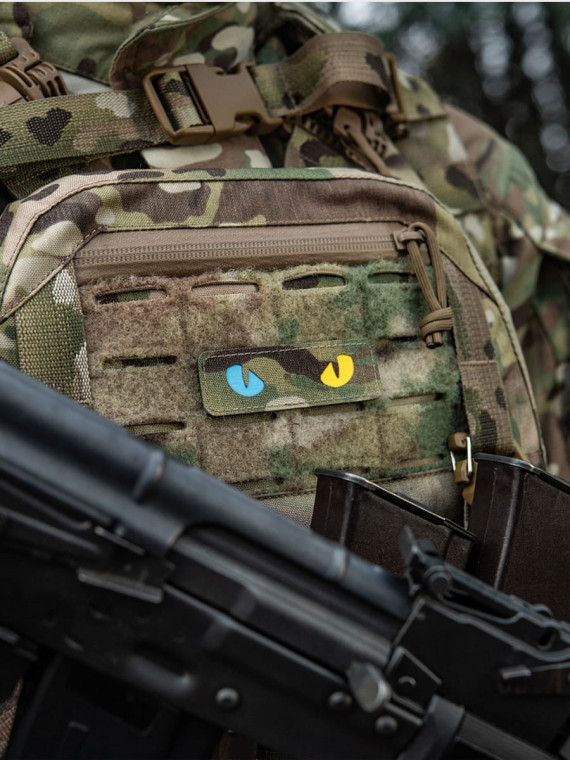 M-TAC Naszywka Kocie Oczy CAT EYES LASER Cut multicam-żółto-zielona fluorescencyjna