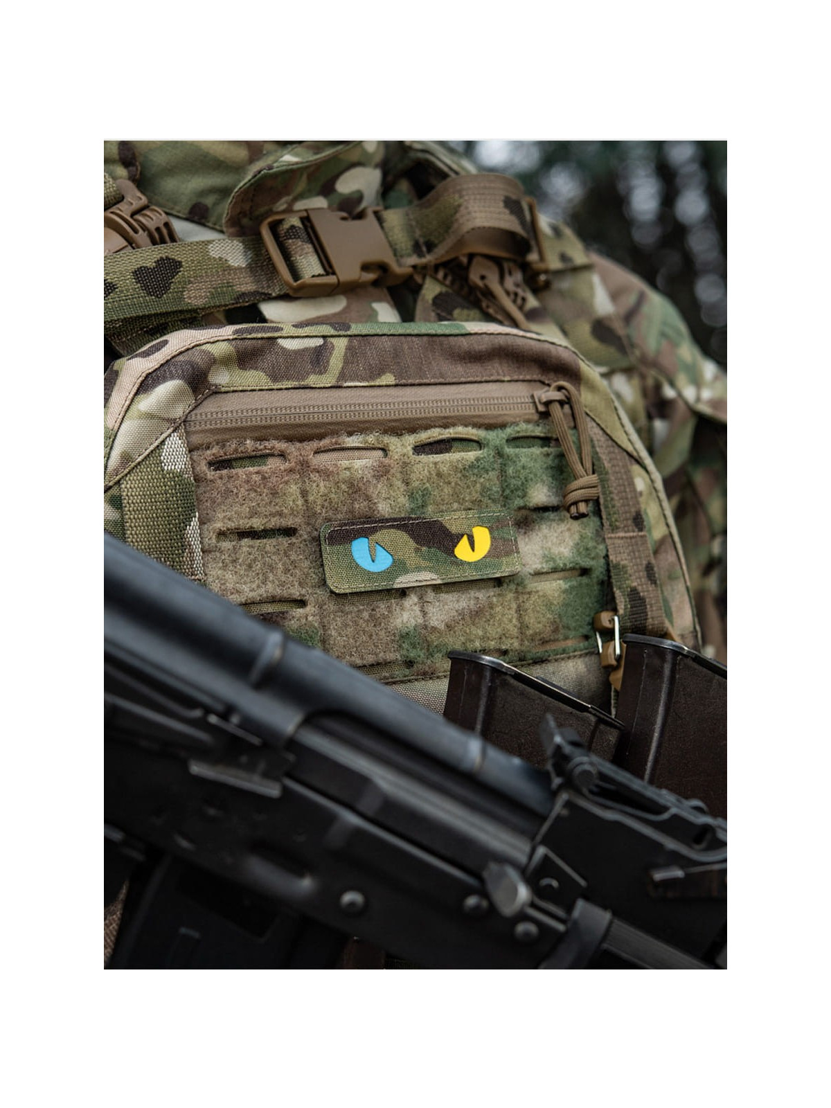 M-TAC Naszywka Kocie Oczy CAT EYES LASER Cut multicam-żółto-zielona fluorescencyjna