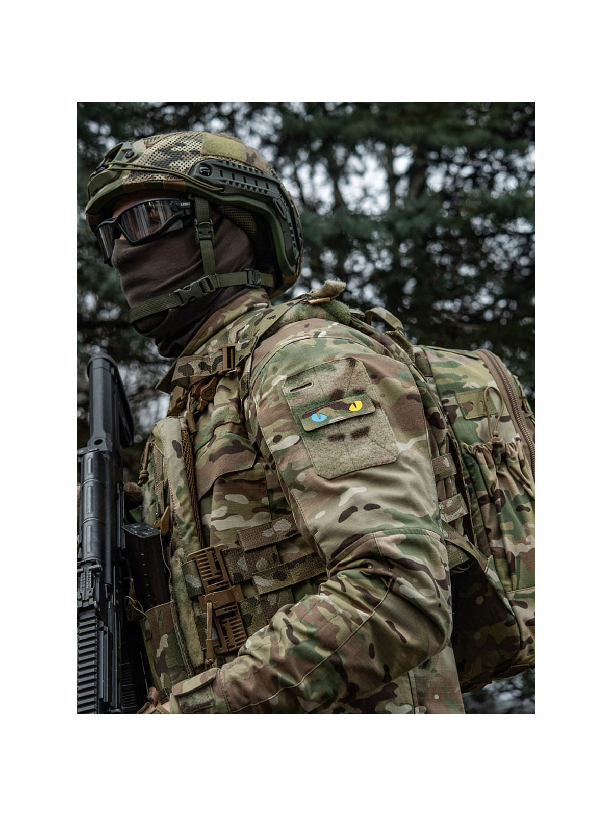 M-TAC Naszywka Kocie Oczy CAT EYES LASER Cut multicam-żółto-zielona fluorescencyjna