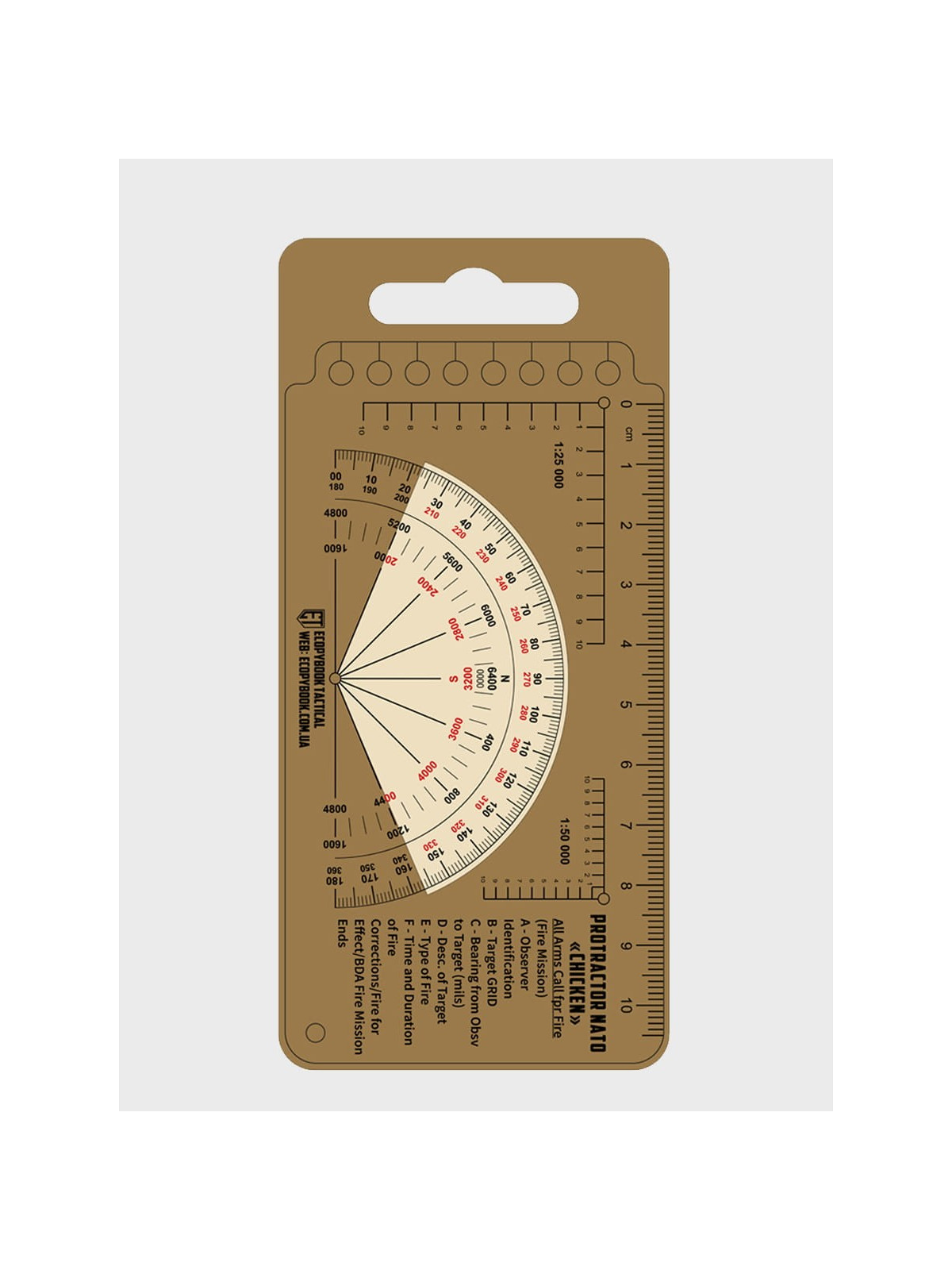 M-TAC Linijka Taktyczna Protractor NATO Chicken Ecopybook Tactical