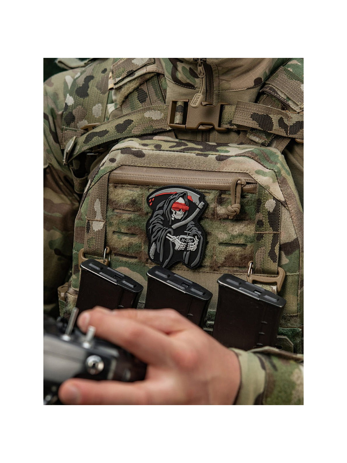 M-TAC Naszywka FPV Operator Śmierć PVC Czarno-Szara