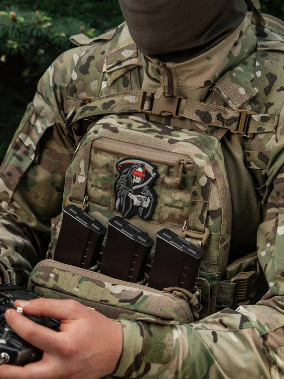 M-TAC Naszywka FPV Operator Śmierć PVC Czarno-Szara