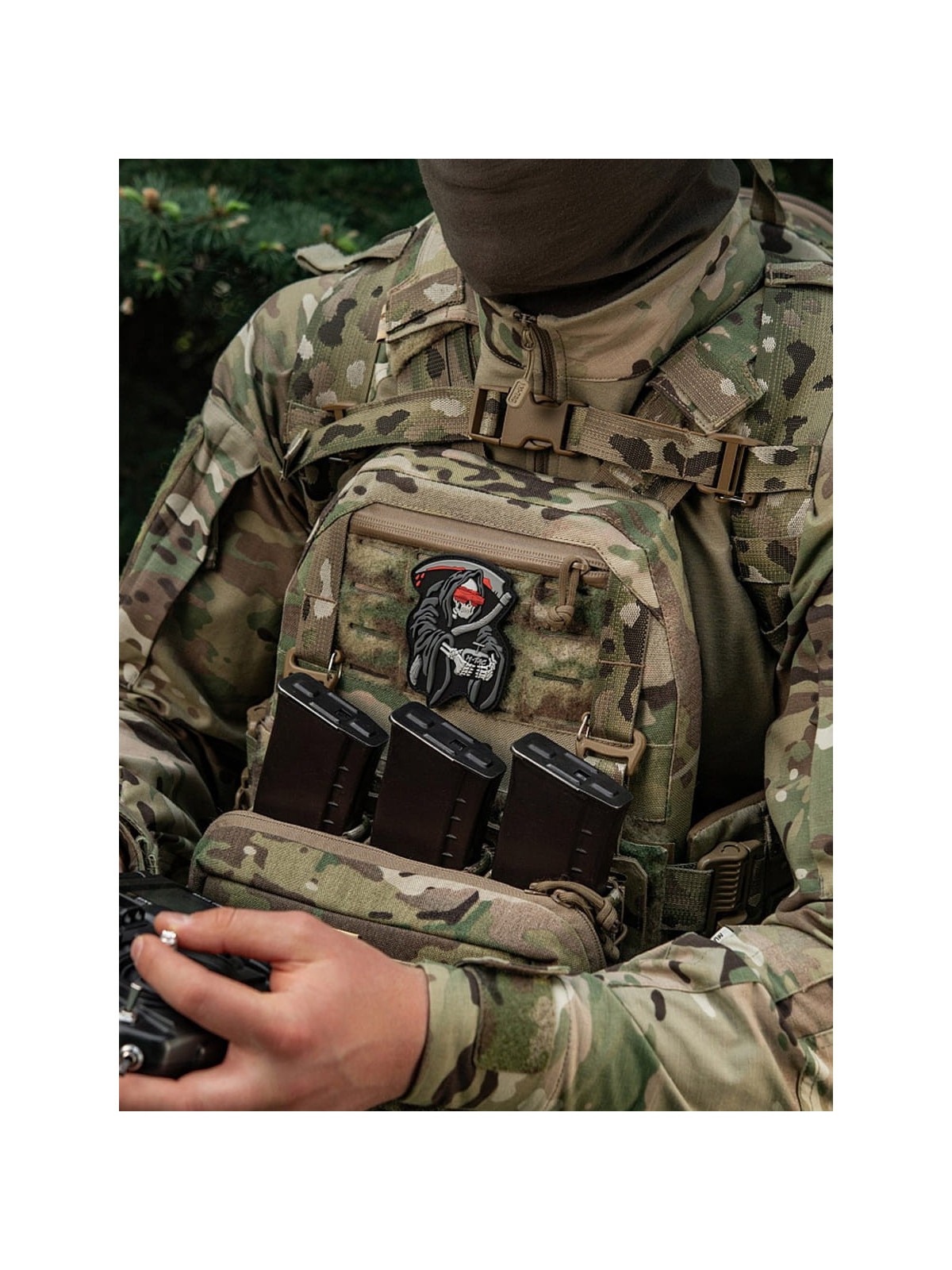 M-TAC Naszywka FPV Operator Śmierć PVC Czarno-Szara