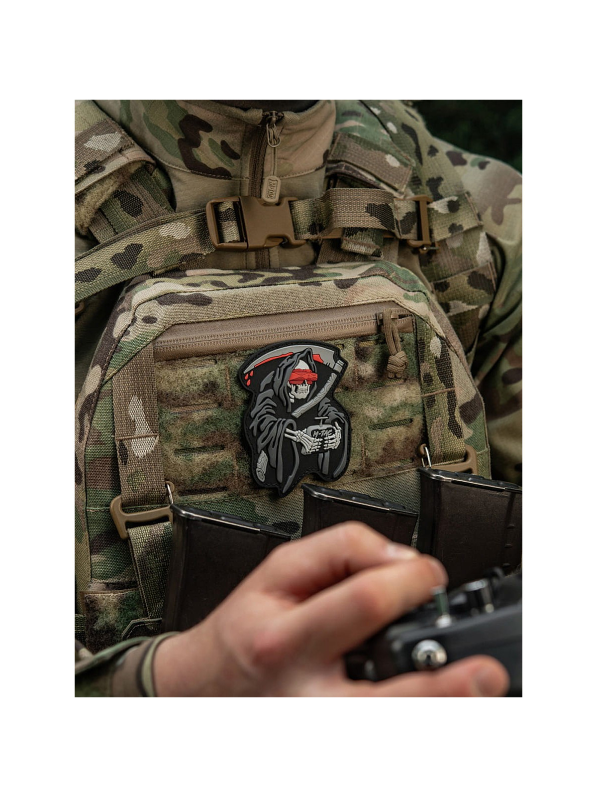 M-TAC Naszywka FPV Operator Śmierć PVC Czarno-Szara