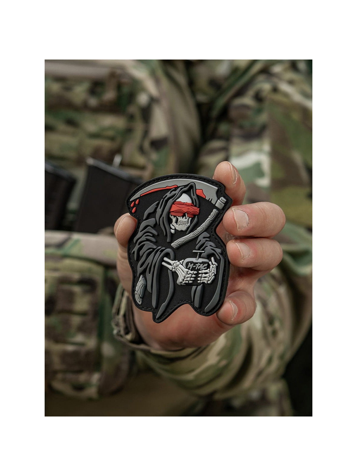 M-TAC Naszywka FPV Operator Śmierć PVC Czarno-Szara