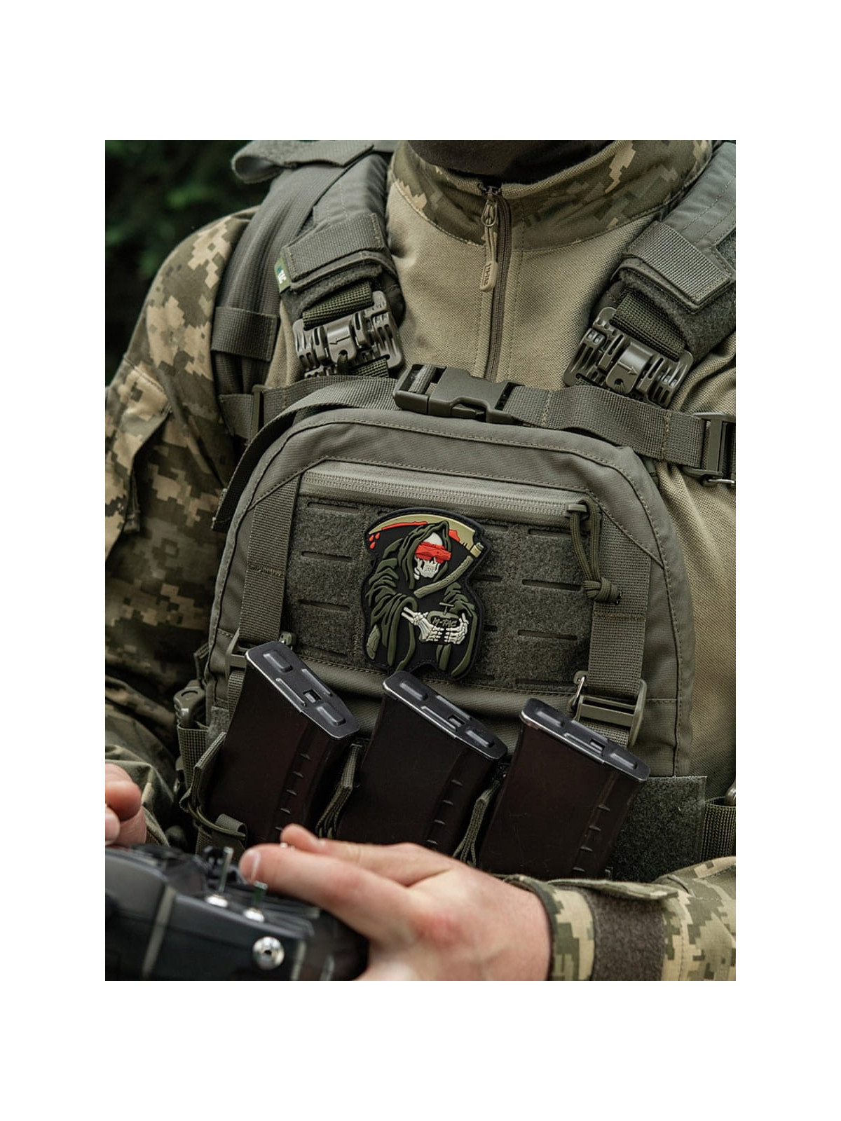 M-TAC Naszywka 3D FPV Operator Grim Reaper 9 x 6,5 cm PVC Oliwkowa