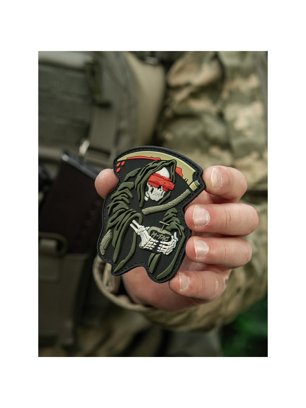 M-TAC Naszywka 3D FPV Operator Grim Reaper 9 x 6,5 cm PVC Oliwkowa