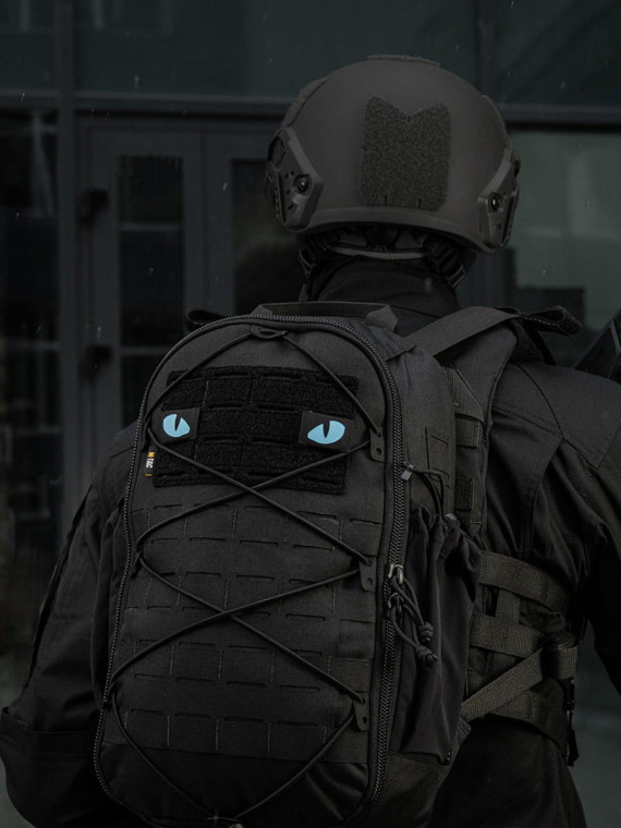M-TAC Naszywka Tiger Eyes LC PARA Czarna - Oczy Niebieskie
