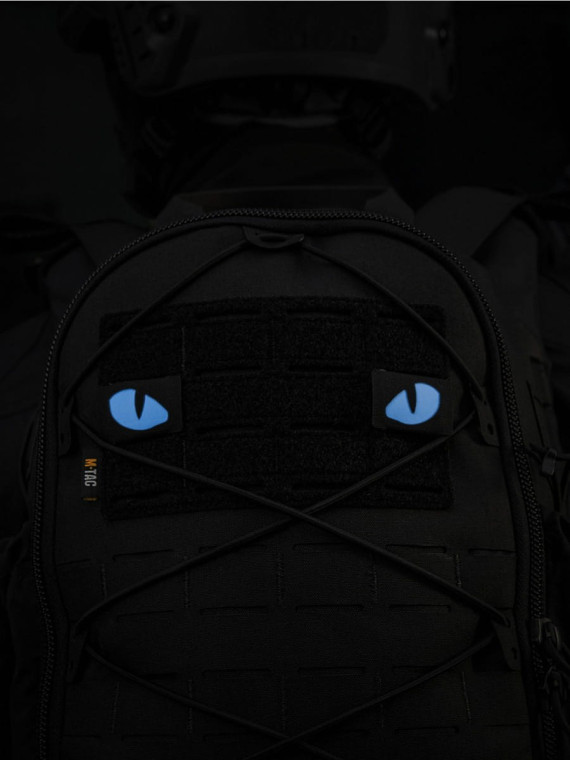 M-TAC Naszywka Tiger Eyes LC PARA Czarna - Oczy Niebieskie