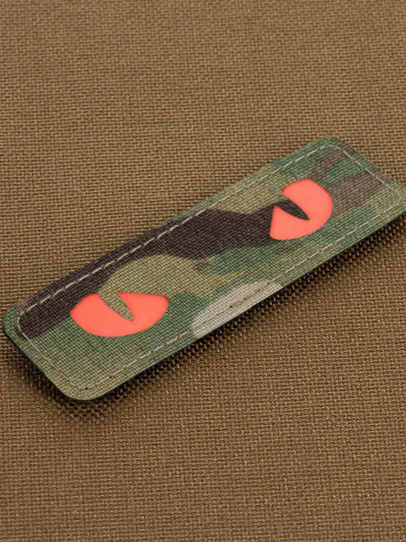 M-TAC Naszywka Kocie Oczy CAT EYES LASER Cut Multicam-czerwona Fluorescencyjna