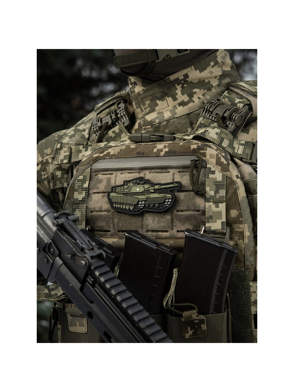 M-TAC Naszywka 3D Czołg ABRAMS PVC 10 x 4,8 cm Oliwkowa