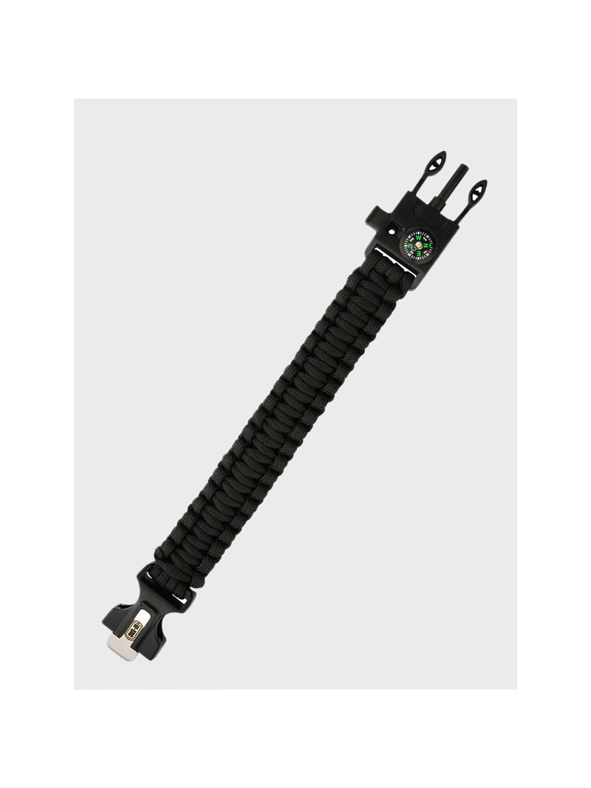 M-TAC Bransoletka Paracord Krzesiwo Kompas Gwizdek Czarna M
