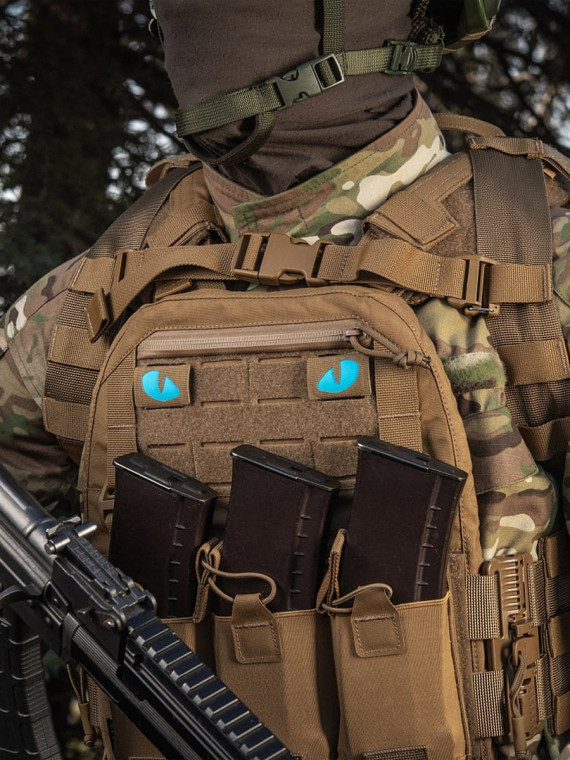 M-TAC Naszywka Tiger Eyes LC PARA Coyote - Oczy niebieskie