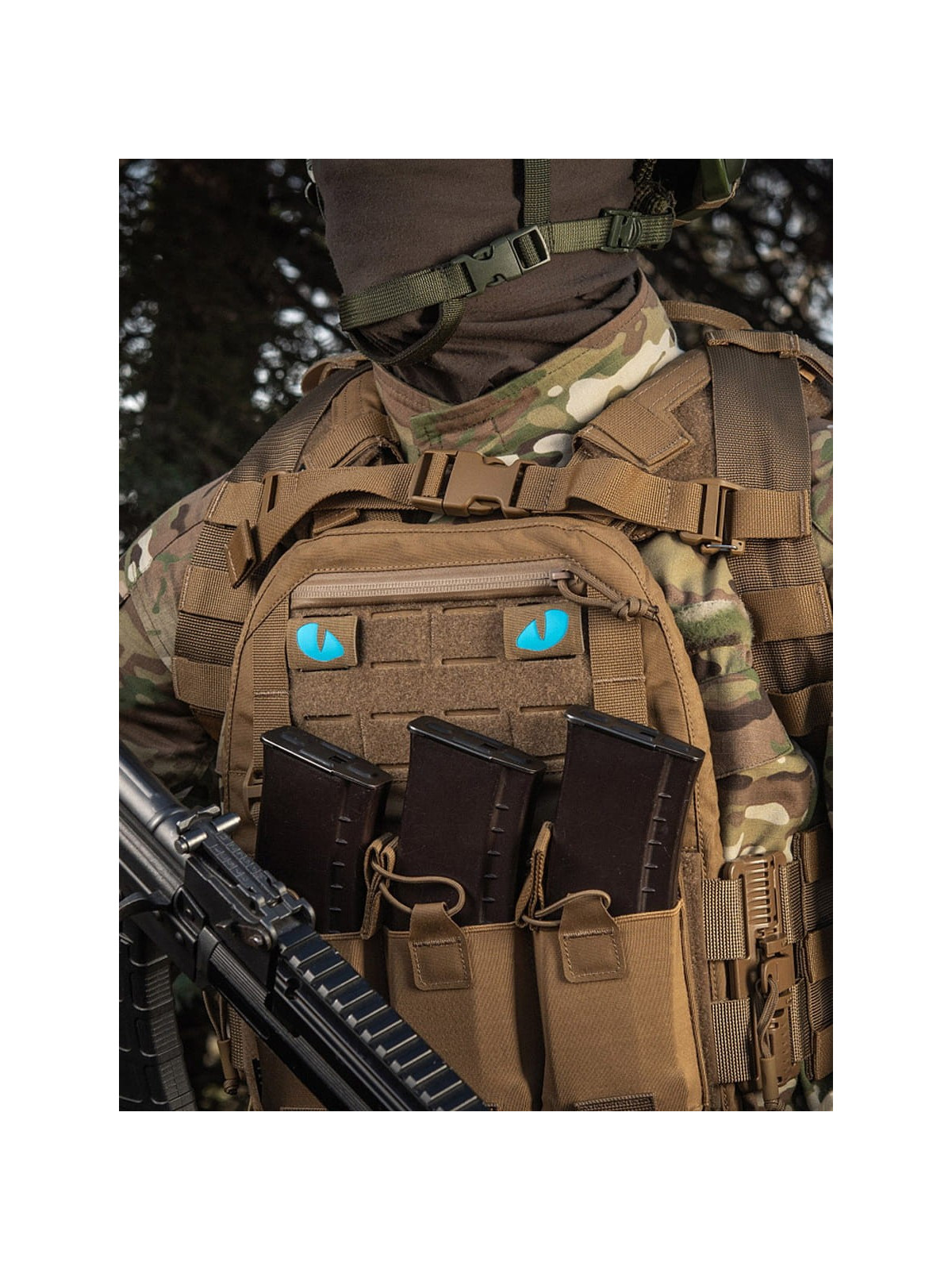 M-TAC Naszywka Tiger Eyes LC PARA Coyote - Oczy niebieskie